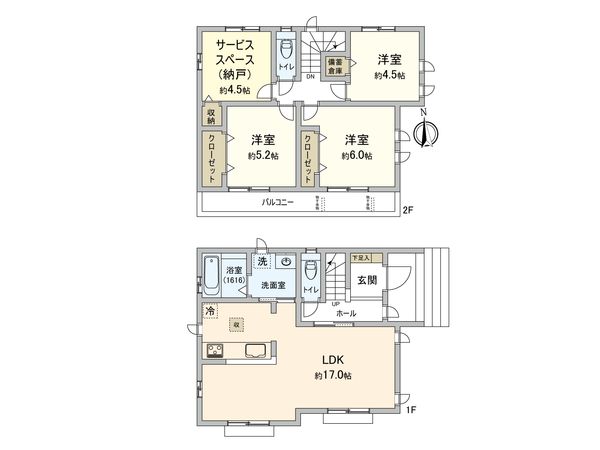 海老名市国分寺台1丁目 新築戸建 間取図(平面図) 海老名市国分寺台1丁目 新築戸建 間取図(平面図)