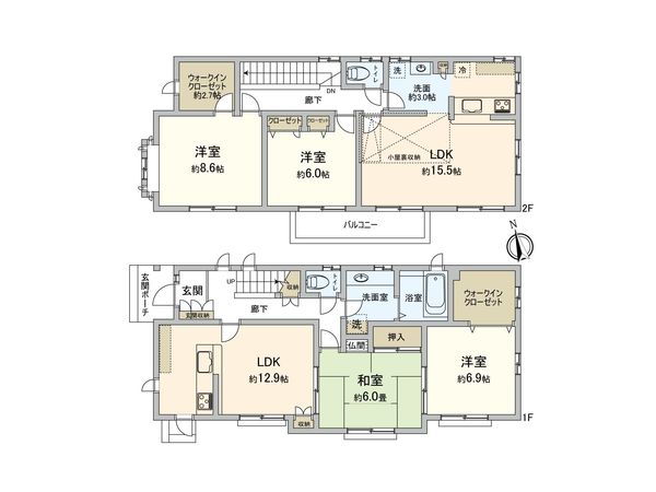厚木市旭町3丁目 戸建 間取図(平面図) 厚木市旭町3丁目 戸建 間取図(平面図)
