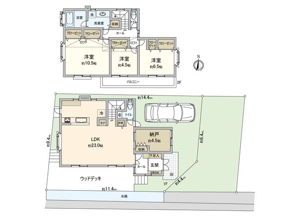 座間市入谷西5丁目 戸建 間取図(平面図)
