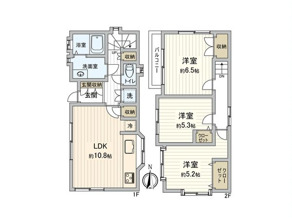 座間市入谷西5丁目 戸建 間取図(平面図) 座間市入谷西5丁目 戸建 間取図(平面図)