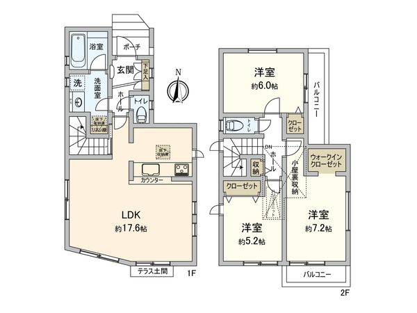 海老名市上今泉1丁目 新築戸建 間取図(平面図) 海老名市上今泉1丁目 新築戸建 間取図(平面図)