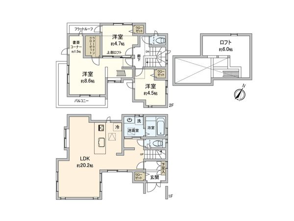 海老名市柏ケ谷5丁目 戸建 間取図(平面図) 海老名市柏ケ谷5丁目 戸建 間取図(平面図)