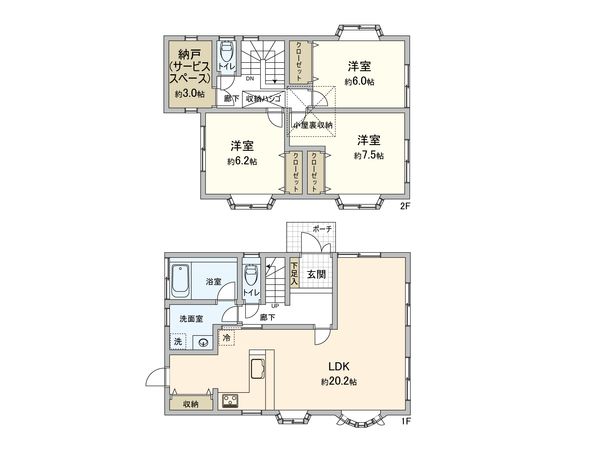 海老名市国分寺台一丁目 戸建 間取図(平面図) 海老名市国分寺台一丁目 戸建 間取図(平面図)