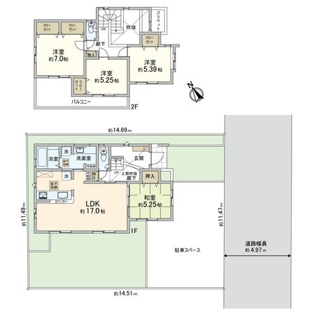 海老名市国分寺台5丁目 新築戸建 間取図(平面図) 海老名市国分寺台5丁目 新築戸建 間取図(平面図)