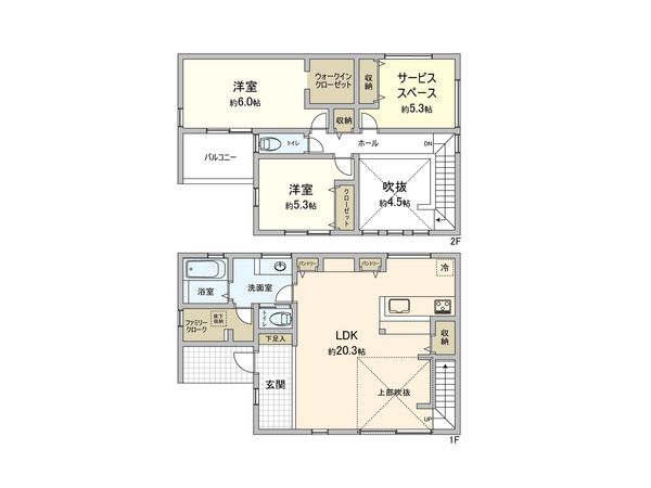 綾瀬市綾西5丁目 新築戸建 A棟 間取図(平面図)