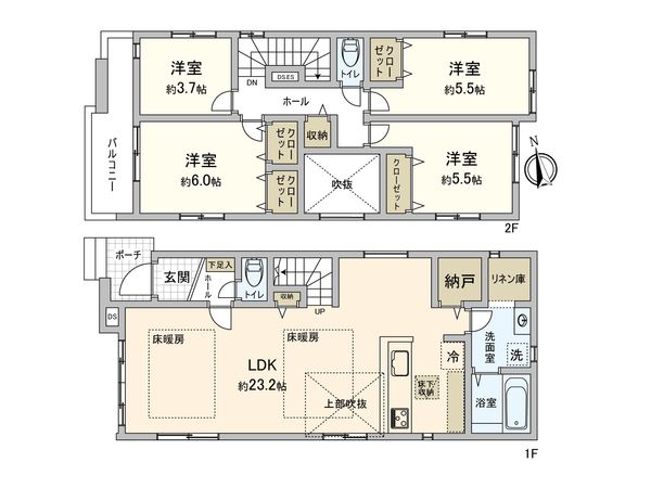海老名市上郷3丁目 新築戸建 4号棟 間取図(平面図)