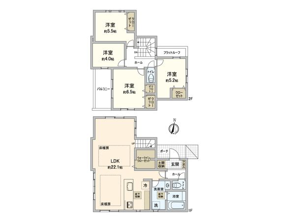 海老名市国分北3丁目 新築戸建 間取図(平面図)