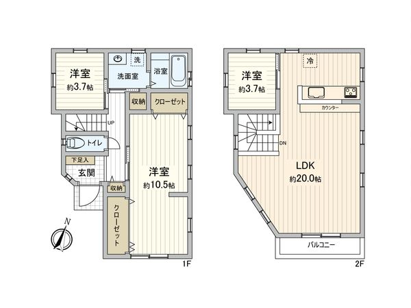 綾瀬市深谷上5丁目 戸建 間取図(平面図)