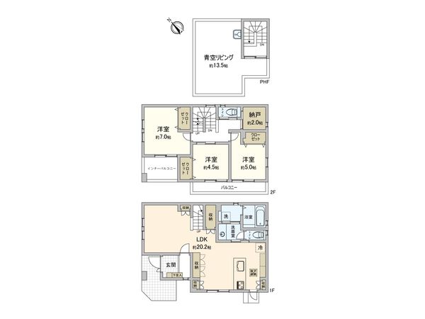 綾瀬市小園 新築戸建3号棟 間取図(平面図)