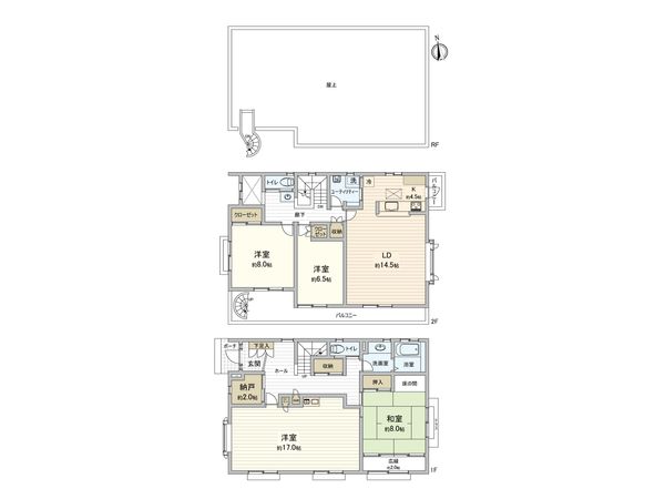 綾瀬市綾西3丁目 戸建 間取図(平面図) 綾瀬市綾西3丁目 戸建 間取図(平面図)