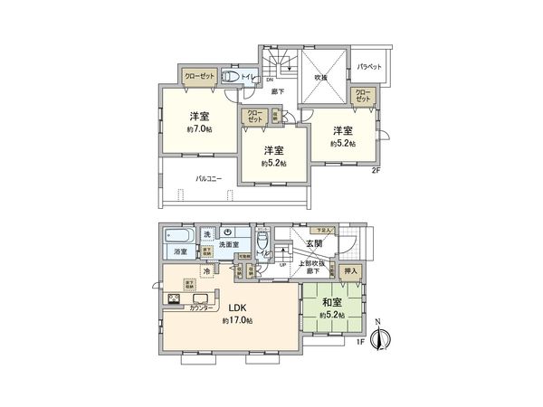 綾瀬市綾西3丁目 新築戸建 間取図(平面図) 綾瀬市綾西3丁目 新築戸建 間取図(平面図)