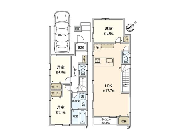 綾瀬市寺尾北3丁目 新築戸建 間取図(平面図)