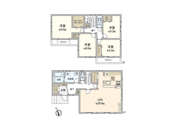 綾瀬市綾西5丁目 新築戸建 間取図(平面図) 綾瀬市綾西5丁目 新築戸建 間取図(平面図)