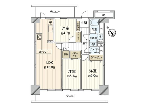 南えびな杉久保サンパルク650 C街区6号 間取図(平面図) 間取図(平面図)