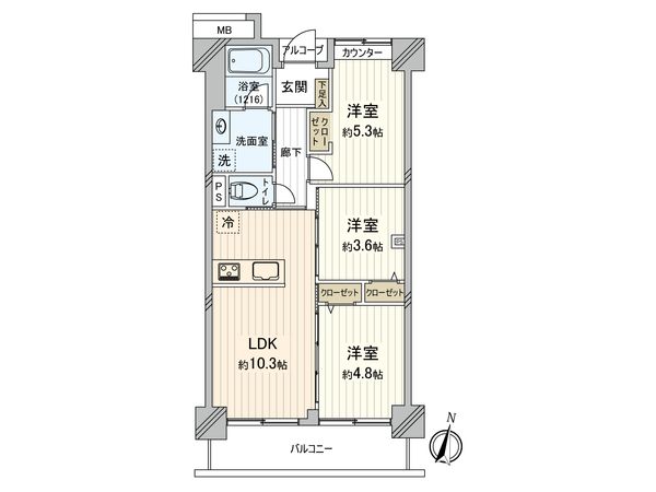 南えびな杉久保サンパルク650 B街区4号 間取図(平面図)