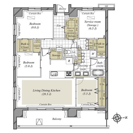 エクセレントシティ本厚木駅前 間取図(平面図) エクセレントシティ本厚木駅前 間取図(平面図)
