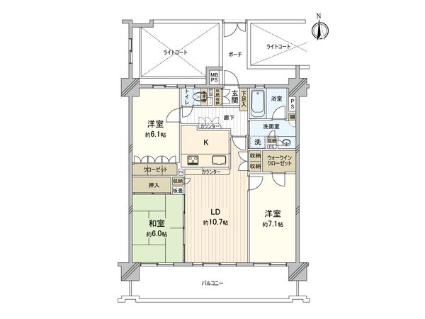 クリオ海老名六番館 間取図(平面図) クリオ海老名六番館 間取図(平面図)