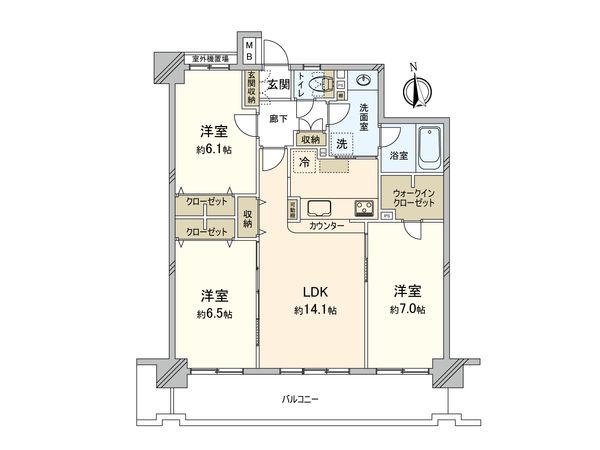 クリオ海老名六番館 間取図(平面図)