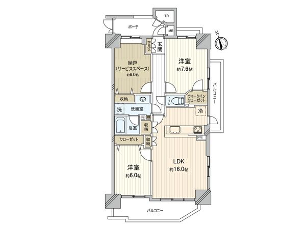 シュロス海老名かしわ台 間取図(平面図)