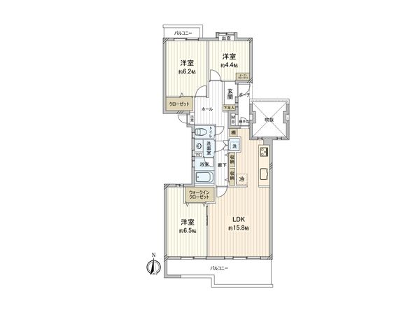 座間入谷ハイツ 4号棟 間取図(平面図)