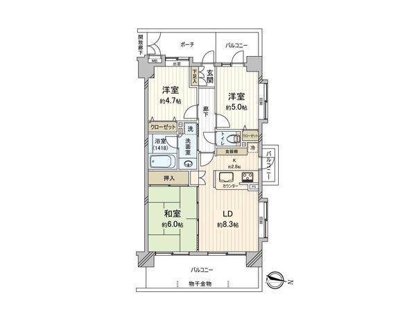 カインドステージかしわ台 間取図(平面図)