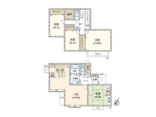 常盤町 戸建 間取図(平面図)