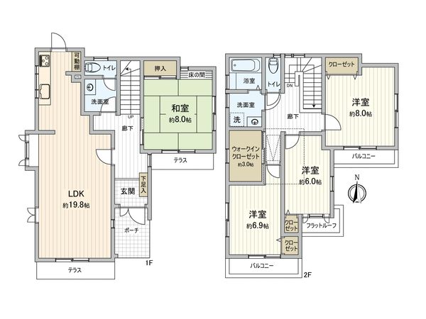 町田市金井3丁目 中古戸建 間取図(平面図) 町田市金井3丁目 中古戸建 間取図(平面図)