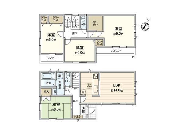 金森東2丁目 戸建 間取図(平面図) 金森東2丁目 戸建 間取図(平面図)