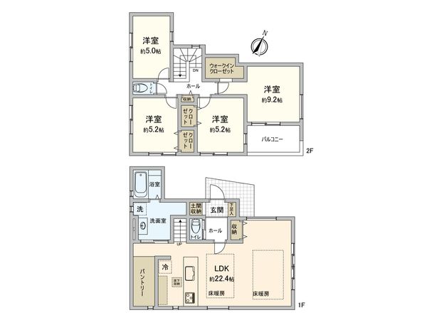 本町田 新築戸建1号棟 間取図(平面図)