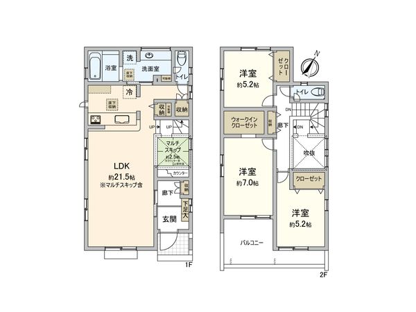 淵野辺本町1丁目 新築戸建2号棟 間取図(平面図) 淵野辺本町1丁目 新築戸建2号棟 間取図(平面図)