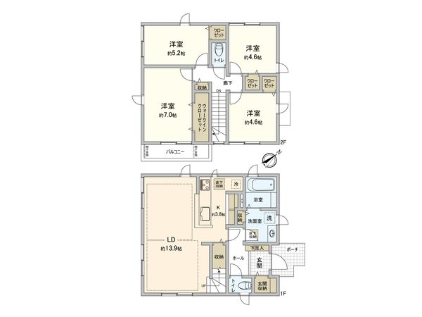 【セキュレアガーデン淵野辺分譲地内】戸建て 間取図(平面図) 【セキュレアガーデン淵野辺分譲地内】戸建て 間取図(平面図)
