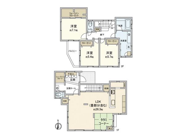 成瀬1丁目 戸建 間取図(平面図) 成瀬1丁目 戸建 間取図(平面図)