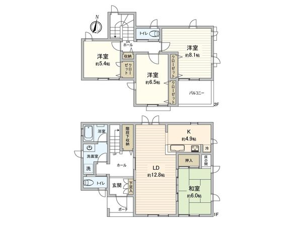 【山王ガーデン分譲地内】戸建 間取図(平面図)