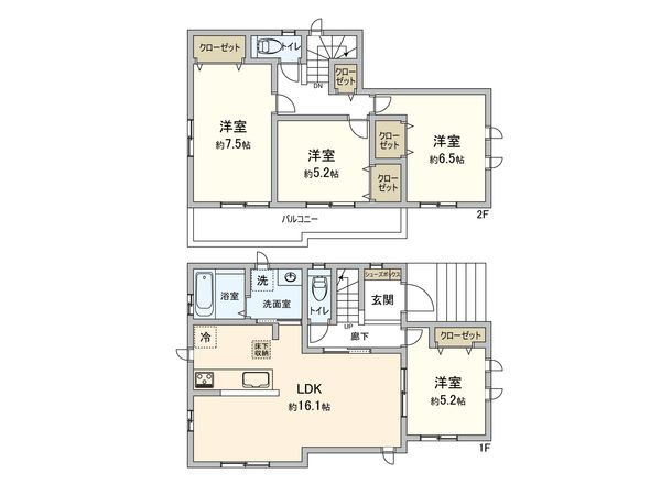 原町田2丁目 新築戸建 B号棟 間取図(平面図)