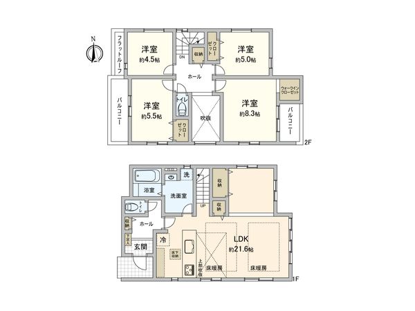 成瀬台1丁目 新築戸建 1号棟 間取図(平面図)
