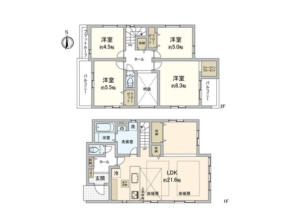 成瀬台1丁目 新築戸建 2号棟 間取図(平面図)