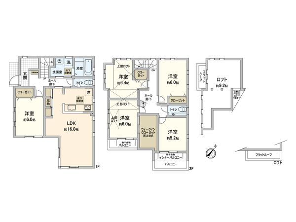 相模原市中央区共和2丁目 中古戸建 間取図(平面図) 相模原市中央区共和2丁目 中古戸建 間取図(平面図)