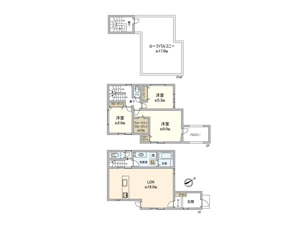 鵜野森3丁目 新築戸建 7号棟 間取図(平面図) 鵜野森3丁目 新築戸建 7号棟 間取図(平面図)