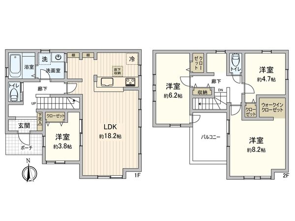 図師町 新築戸建 6号棟 間取図(平面図) 図師町 新築戸建 6号棟 間取図(平面図)