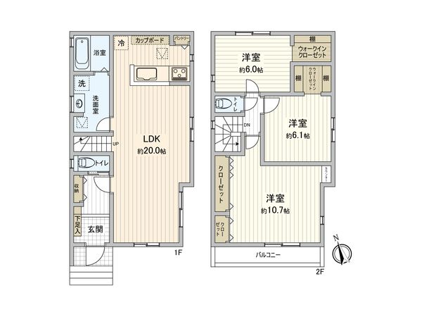 本町田 新築戸建 2号棟 間取図(平面図) 本町田 新築戸建 2号棟 間取図(平面図)