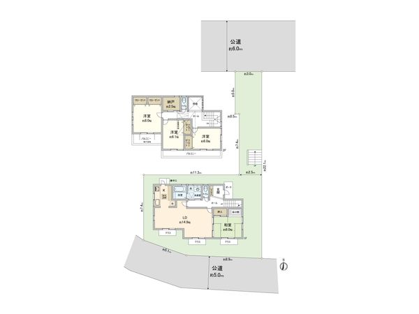 山崎町 戸建 間取図(平面図) 山崎町 戸建 間取図(平面図)