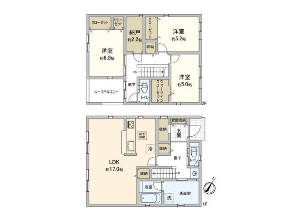 山崎町 新築戸建 2号棟 間取図(平面図) 山崎町 新築戸建 2号棟 間取図(平面図)