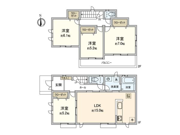 成瀬2丁目 新築戸建 B号棟 間取図(平面図) 成瀬2丁目 新築戸建 B号棟 間取図(平面図)