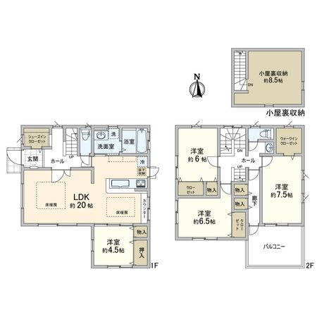 忠生2丁目 戸建 間取図(平面図) 忠生2丁目 戸建 間取図(平面図)
