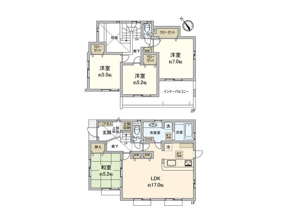 図師町 新築戸建 1号棟 間取図(平面図) 図師町 新築戸建 1号棟 間取図(平面図)