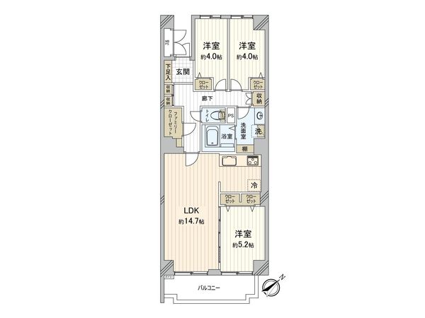 パークサイド町田 間取図(平面図) パークサイド町田 間取図(平面図)
