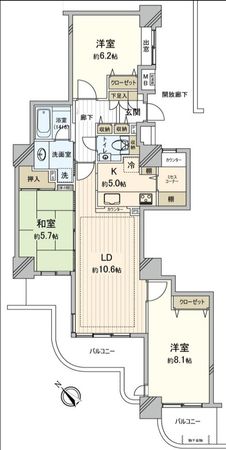 サウスフロントタワー町田 間取図(平面図)