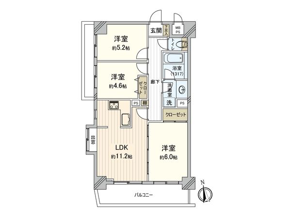 ライオンズヒルズ町田第ニ 間取図(平面図) ライオンズヒルズ町田第ニ 間取図(平面図)