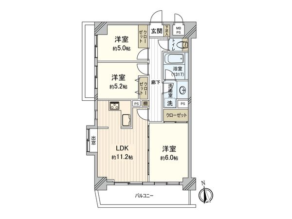 ライオンズヒルズ町田第ニ 間取図(平面図)