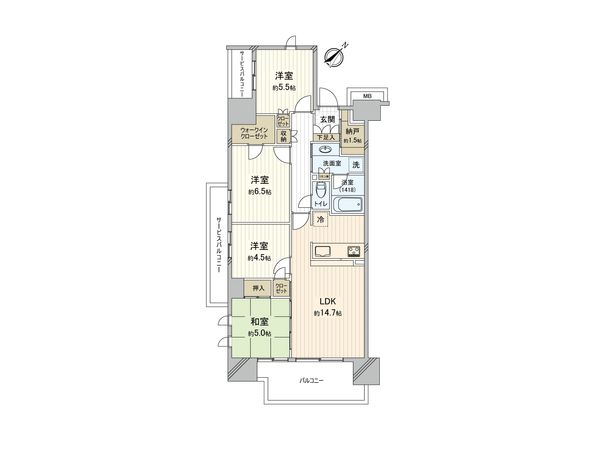 オハナ町田オークコート 間取図(平面図) オハナ町田オークコート 間取図(平面図)